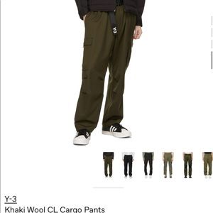 Y-3 KHAKI WOOL CL CARGO PANTS